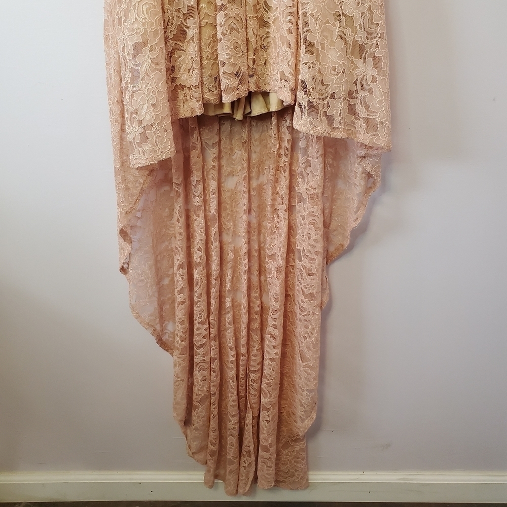 Windsor High Low Strapless Sweetheart Lace Pink - Picture 4 of 12
